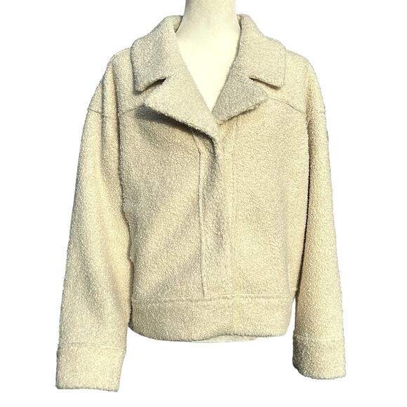 Marine‎ Layer Quebec Sherpa Jacket Womens Medium Antique White Oversized NWT - Picture 2 of 16